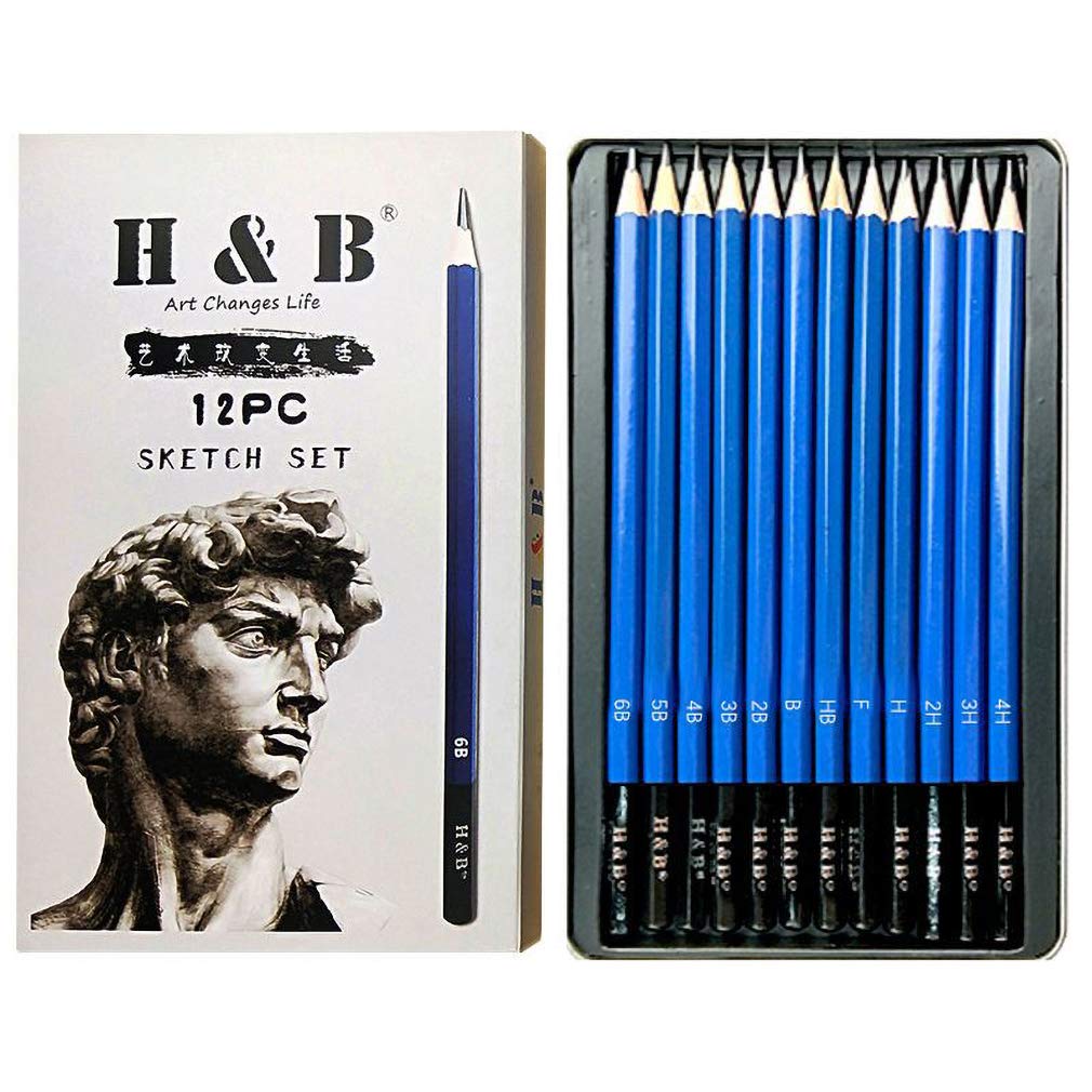 Amazon.com : 12 drawing pencils 6B 5B 4B 3B 2B Hb F H 2H 3H